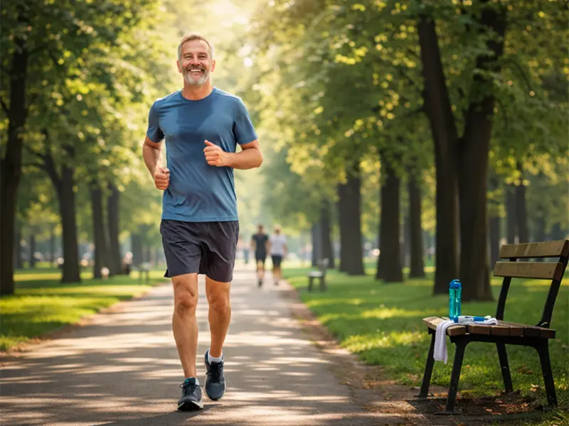homem exercitando-se em um parque